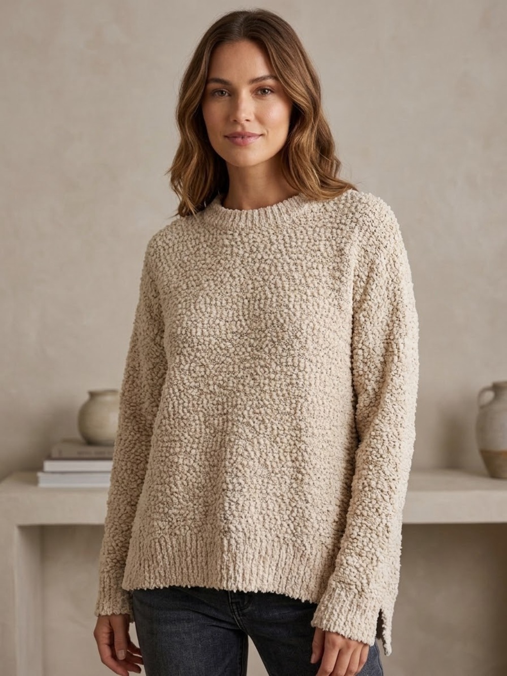 Dreamers by debut Boucle Crewneck Sweater Size Small